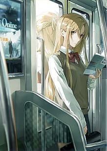 Sword Art Online, Yuuki Asuna (Sword Art Online), gadis anime, berambut pirang, rambut panjang, Wallpaper HD HD wallpaper