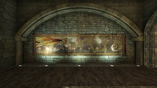 lukisan naga dan phoenix hijau dan kuning, Counter-Strike: Global Offensive, Dragon Lore, dlore, Wallpaper HD HD wallpaper