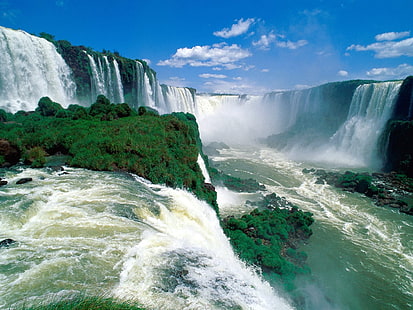 Бразилия, водопади, игуасу, природа, водопади, HD тапет HD wallpaper