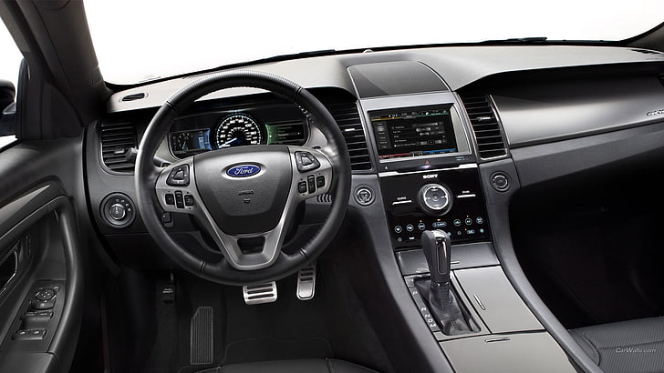 schwarzes Hyundai-Autolenkrad, Ford Taurus, Ford, Autoinnenraum, Fahrzeug, Auto, HD-Hintergrundbild