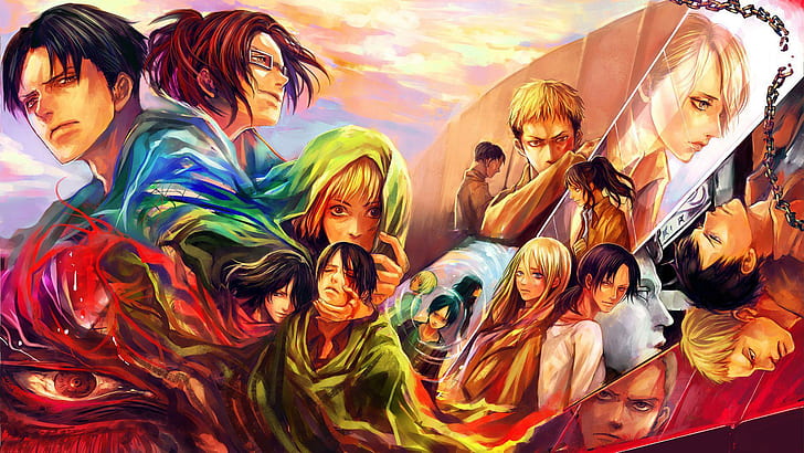 Attack on Titan, anime characters lot, anime, 1920x1080, attack on titan, HD wallpaper