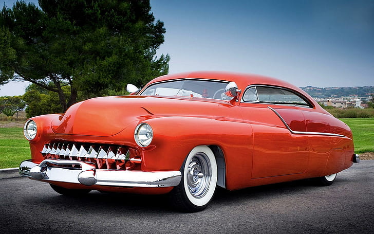 1950 Mercury Eight, รถคูเป้คลาสสิกสีส้ม, รถยนต์, 1920x1200, ปรอท, ปรอทแปด, วอลล์เปเปอร์ HD