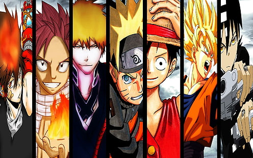 ตัวละครเอกอะนิเมะ, ตัวละครอะนิเมะ, อะนิเมะ, 1920x1200, Bleach, หนึ่งชิ้น, Soul Eater, นารูโตะ, Naruto Uzumaki, แฟรี่เทล, ดราก้อนบอล z, hitman reborn, kurosaki ichigo, son goku, dragneel natsu, วอลล์เปเปอร์ HD HD wallpaper