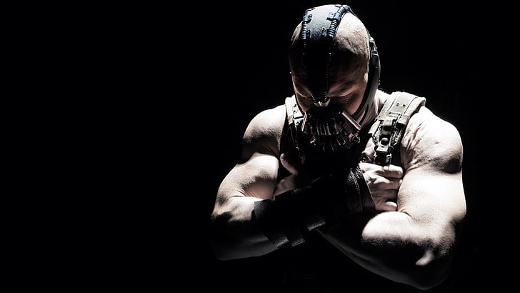 muscles movie posters bane tom hardy batman the dark knight rises black background Entertainment Movies HD Art , muscles, movie posters, HD wallpaper