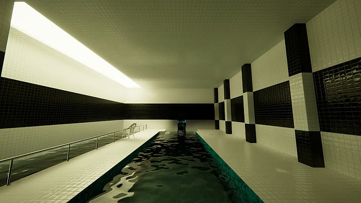 pools, poolrooms, liminal, HD wallpaper
