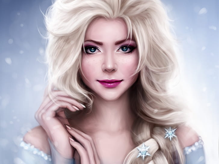 Schöne Prinzessin, Gefroren, Elsa, Kunstzeichnung, Schön, Prinzessin, Gefroren, Elsa, Kunst, Zeichnung, HD-Hintergrundbild