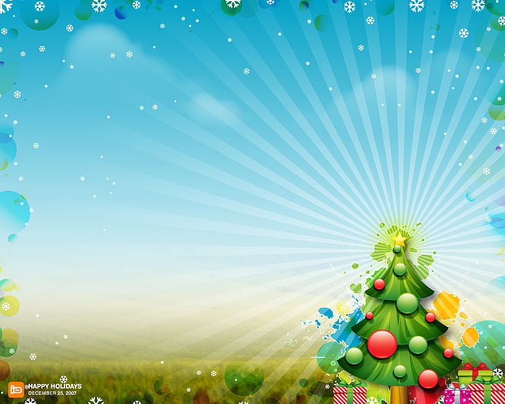 美しいクリスマスツリー、美しい、ツリー、クリスマス、 HDデスクトップの壁紙