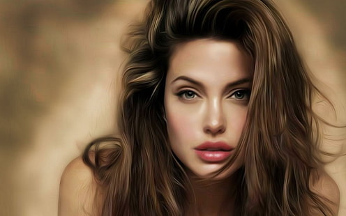 Angelina Jolie desenho, mulher de cabelos loiros, artística, 1920x1200, desenho, angelina jolie, HD papel de parede HD wallpaper