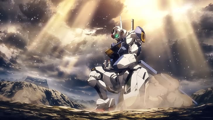 anime, Anime ekran görüntüsü, mechs, Mobile Suit Gundam THE WITCH FROM MERCURY, Super Robot Taisen, Gundam Aerial, sanat eseri, dijital sanat, HD masaüstü duvar kağıdı
