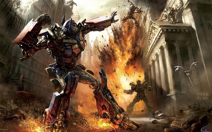 Transformers Digital Wallpaper, ศิลปะดิจิตอล, อาร์ตเวิร์ค, ศิลปะแฟนตาซี, Transformers, การทำลายล้าง, แฟนอาร์ต, Optimus Prime, Transformers: The Game, วีดีโอ, วอลล์เปเปอร์ HD