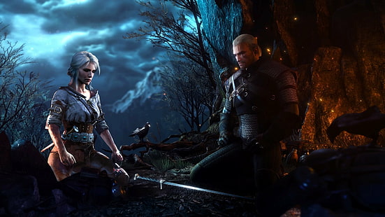 The Witcher, The Witcher 3: Wild Hunt, Ciri (The Witcher), Geralt of Rivia, Sfondo HD HD wallpaper