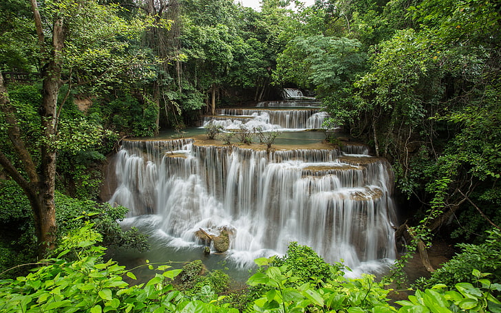 River Kwai Erawan Cascade Waterfall Kanchanaburi Province Thailand 4k Wallpapers For Your Mobile Phone 3840×2400, HD wallpaper