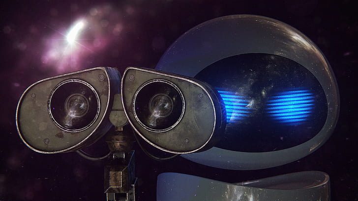 WALL-E, Eva, Pixar Animation Studios, Weltraum, HD-Hintergrundbild