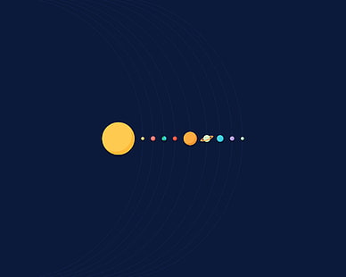 Solar System, minimalism, HD wallpaper HD wallpaper