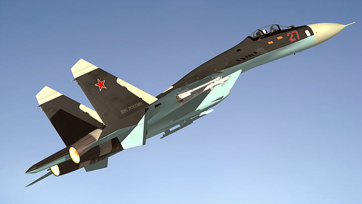 flyg, fighter, Sukhoi, Flanker, SU 27, HD tapet