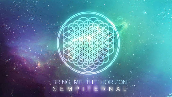 Bring Me the Horizon, logo, circle, stars, space, HD wallpaper