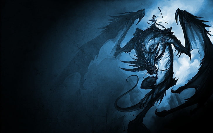 dragon, illustration, fantasy art, HD wallpaper