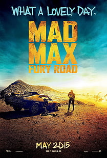 Portada de la película Mad Max Fury Road, Mad Max: Fury Road, películas, automóvil, Mad Max, Fondo de pantalla HD HD wallpaper