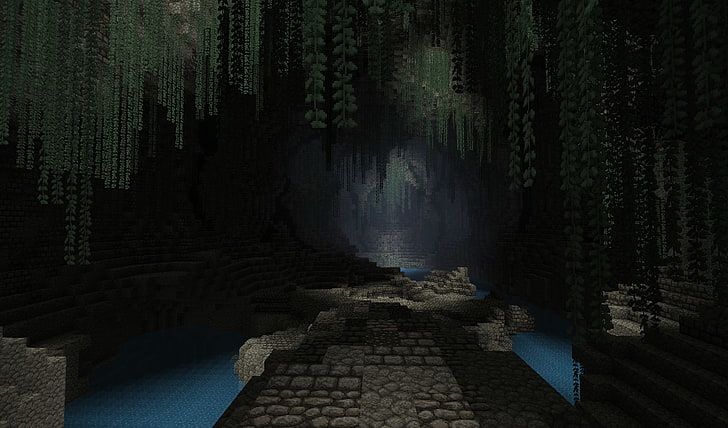 cave, Minecraft, screenshots, HD wallpaper