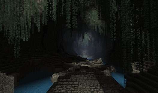 пещера, майнкрафт, скриншоты, HD обои HD wallpaper