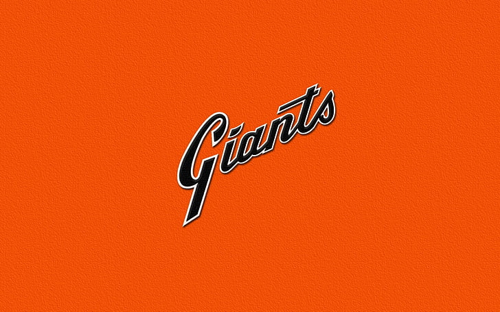 SF Giants, baseball, minimalis, olahraga, olahraga, latar belakang oranye, logo, Wallpaper HD