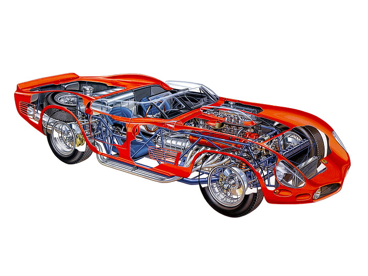 1961, 250, klasyczny, przekrój, silnik, ferrari, wnętrze, wyścig, wyścigi, supersamochód, tri61, Tapety HD