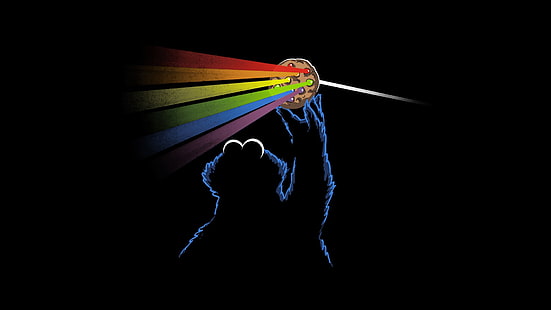 Musik, Pink Floyd, Prisma, Rock, dunkle Seite des Mondes, Cookie, Cookie Monster, die dunkle Seite des Mondes, HD-Hintergrundbild HD wallpaper