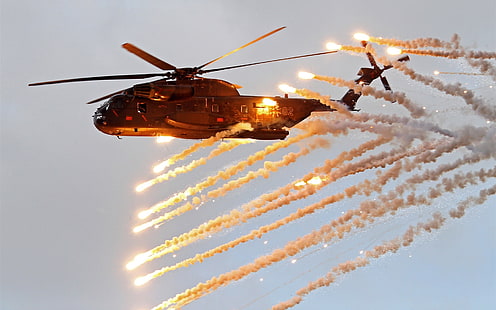 Sikorsky CH-53 Sea Stallion, hélicoptère lourd, tir, Sikorsky, Sea, Stallion, lourd, hélicoptère, tir, Fond d'écran HD HD wallpaper