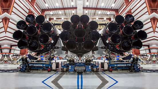 voiture bleue, Falcon Heavy, SpaceX, fusée, astronautique, Fond d'écran HD HD wallpaper