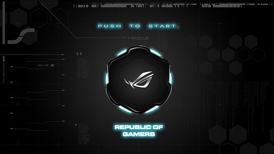 logo Republic of Gaming gris, Republic of Gamers, Fond d'écran HD HD wallpaper