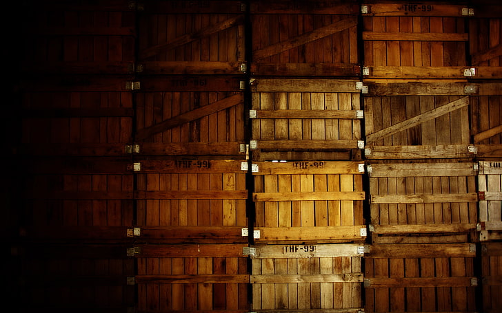 brown wooden crate lot, photo, creative, composition, boxes, different, the basement, box, HD wallpaper