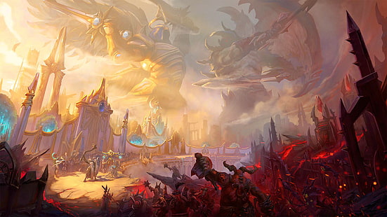 2 gigantes lutando papel de parede digital, Campo de Batalha da Eternidade, Blizzard Entertainment, Diablo III, heróis da tempestade, HD papel de parede HD wallpaper