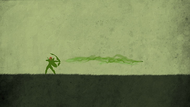 ilustração de arqueiro verde, trabalho artístico, arqueiro, Dota 2, Windrunner, seta, videogames, HD papel de parede