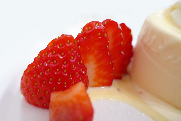 fraises, glace, dessert, sucré, Fond d'écran HD