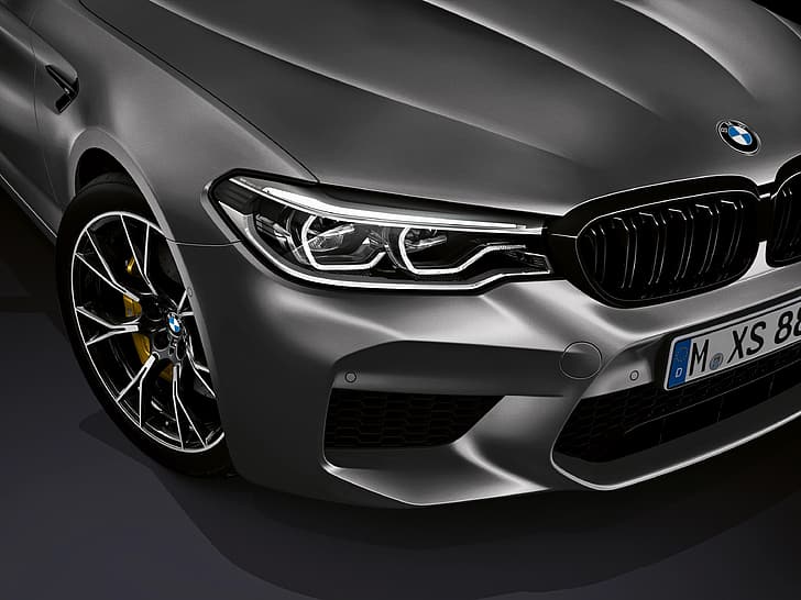 the hood, BMW, grille, bumper, 2018, M5, V8, F90, M5 Competition, HD wallpaper