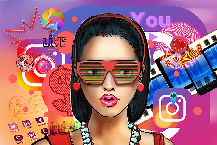 girl, Internet, activity, social network, HD wallpaper