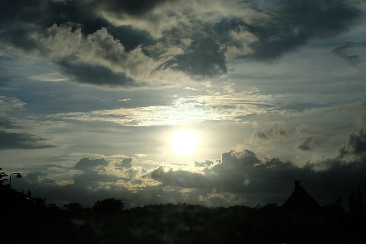 Niebo, zachód słońca, chmury, niebo, zachód słońca, chmury, Tapety HD