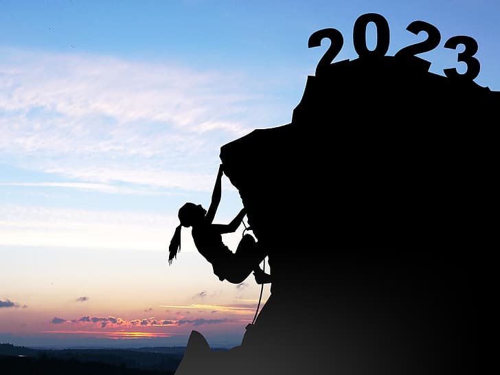 2023 (Anno), arrampicata, Capodanno, Sfondo HD