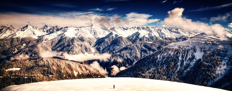 панорама, природа, горы, HD обои HD wallpaper