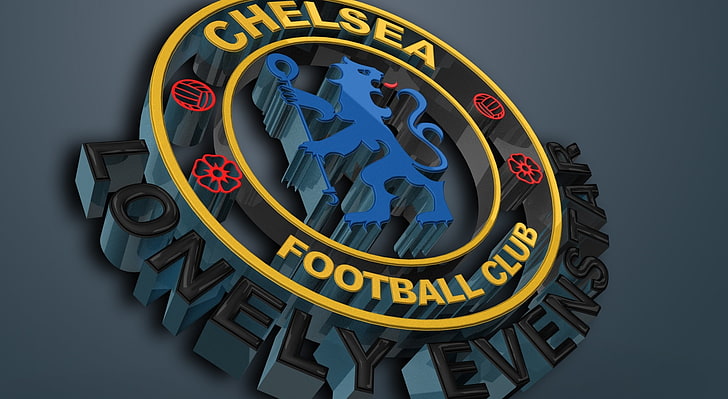 3D лого на Челси, лого на футболен клуб на Челси, спорт, футбол, лого, челси, HD тапет