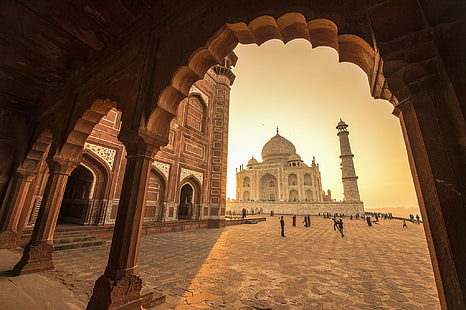 Taj Mahal, Agra, India, agra, Taj Mahal, india, mausoleum, mosque, HD wallpaper HD wallpaper