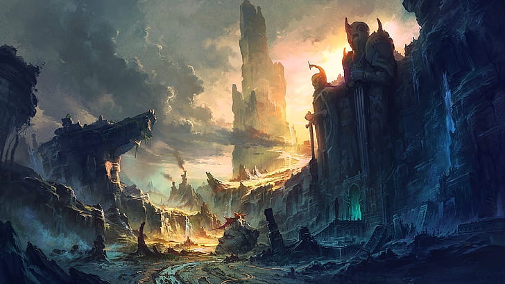 city, ruin, Warcraft, HD wallpaper