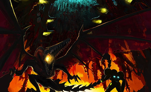 Metroid, Samus Aran, Ridley, HD-Hintergrundbild HD wallpaper