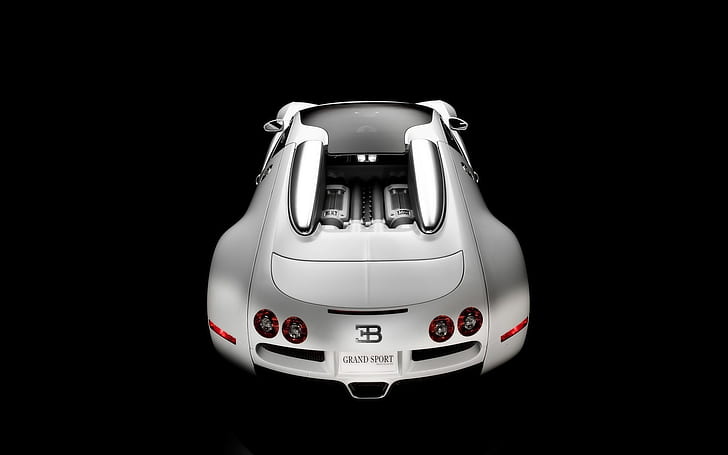 Bugatti Veyron 16.4 Grand Sport Production Version 2009 - Studio Rear Top, Bugatti Veyron, Bugatti Veyron White, HD wallpaper
