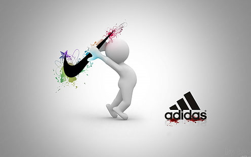 Grau, Nike Hintergründe, Adidas, Wettbewerb, Grafiken, HD-Hintergrundbild HD wallpaper