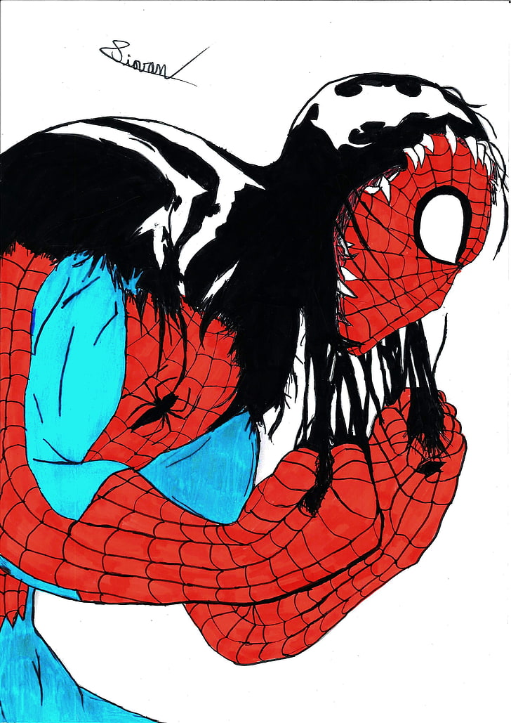 Spider-Man fanart, Spider-Man, Venom, HD wallpaper