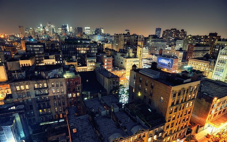 paysage urbain, paysage urbain, ville, HDR, bâtiment, lumières, New York City, Fond d'écran HD