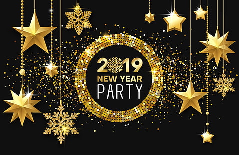 Ano novo, enfeites de natal, 2019 (ano), feliz ano novo, números, HD papel de parede HD wallpaper