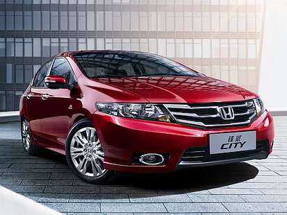 Honda City, rotes Auto, Honda, City, Rot, Auto, HD-Hintergrundbild HD wallpaper