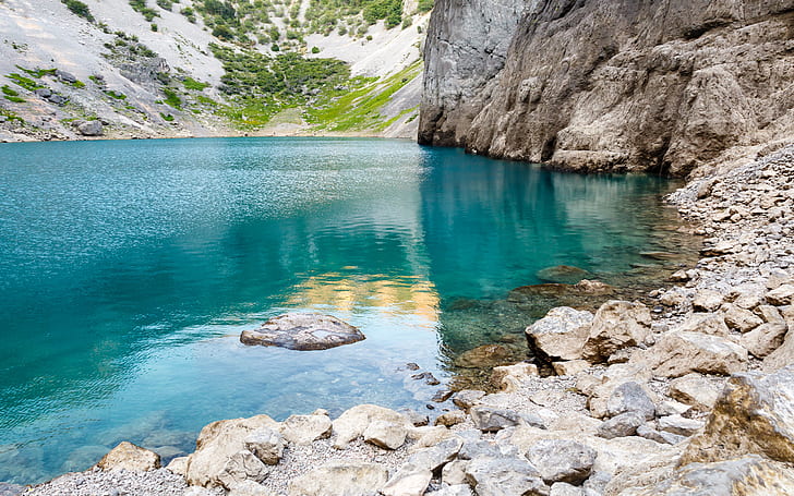 Imotski Blue Lake dans le cratère calcaire près de Split, Croatie, Fond d'écran HD